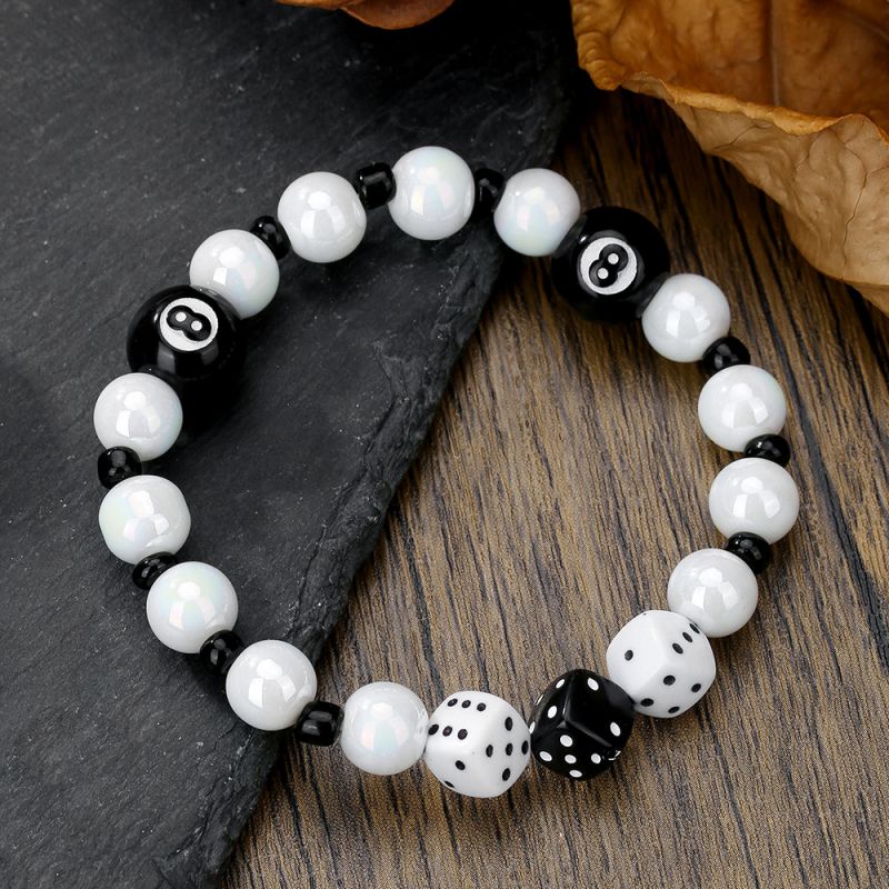 9# Geometric Dice Beaded Men's Bracelet