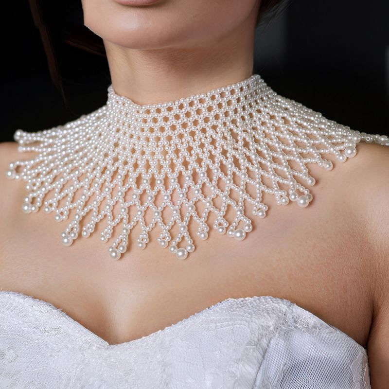 Mantón De Perlas Tejido
