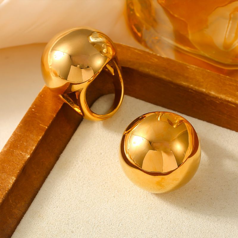 Silver Stainless Steel Ball Ring