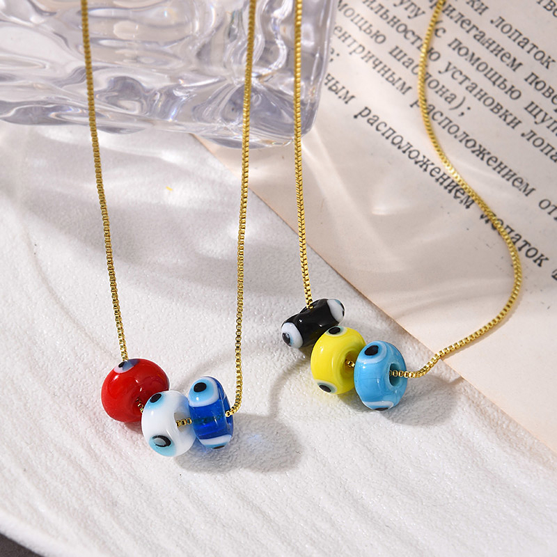 Color 1 Copper Resin Oval Eye Beaded Necklace