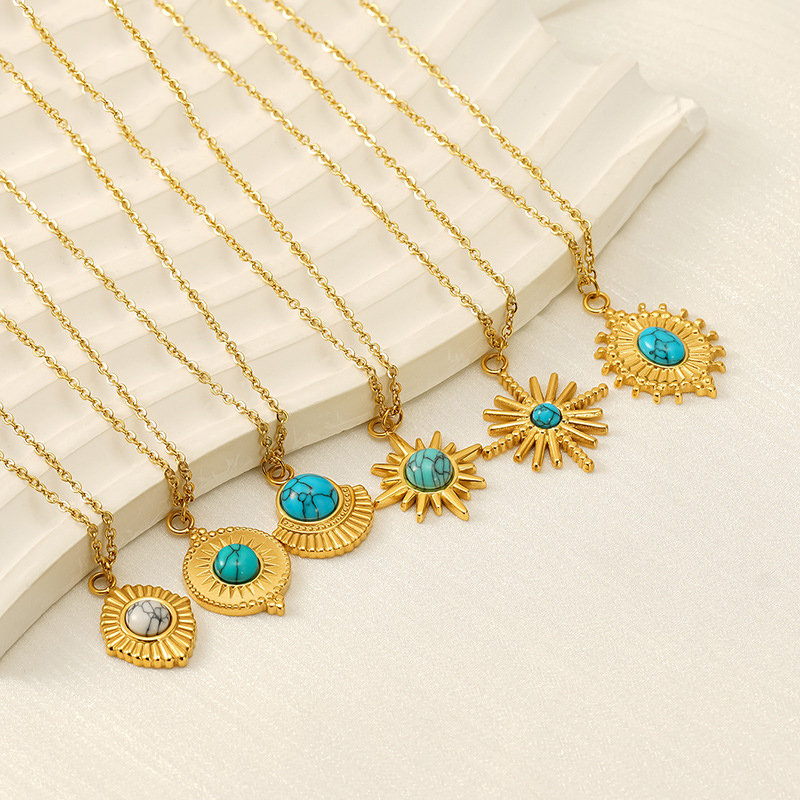 5# Stainless Steel Turquoise Necklace