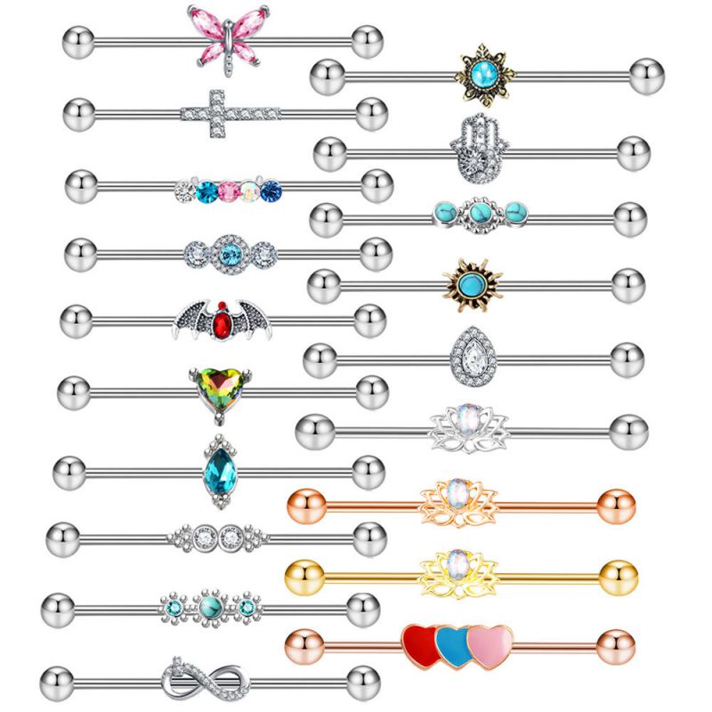Pendientes Geométricos Perforados Con Diamantes De Acero Inoxidable [individuales]