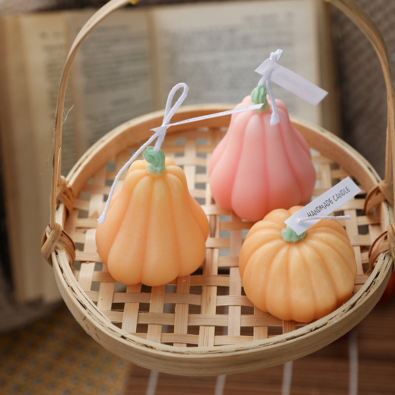 Dwarf Pumpkin Pink (scent:sweet Persimmon & Coriander) Halloween Pumpkin Scented Candle