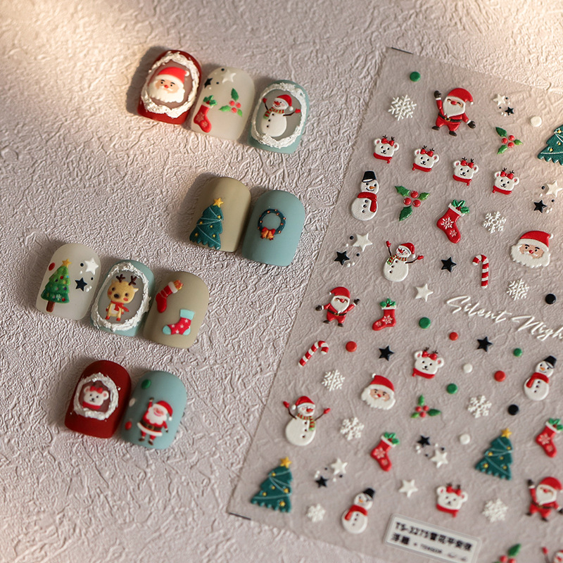 Pegatinas Para Uñas Con Estampados Navideños