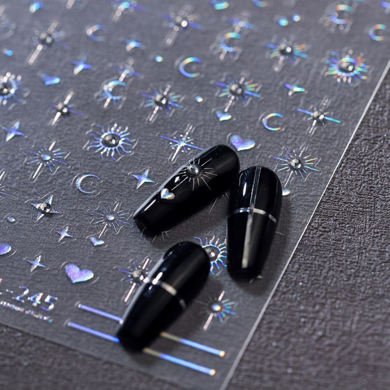 Pegatinas Para Uñas Con Relieve Láser De Estrellas