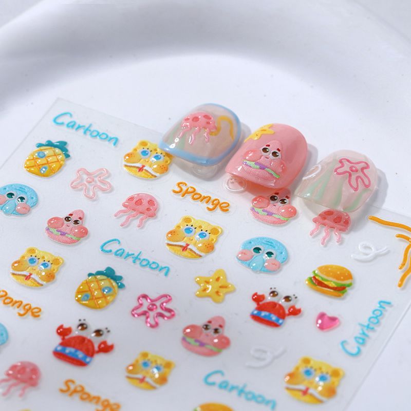 Pegatinas Para Decoración De Uñas Con Estampados De Dibujos Animados