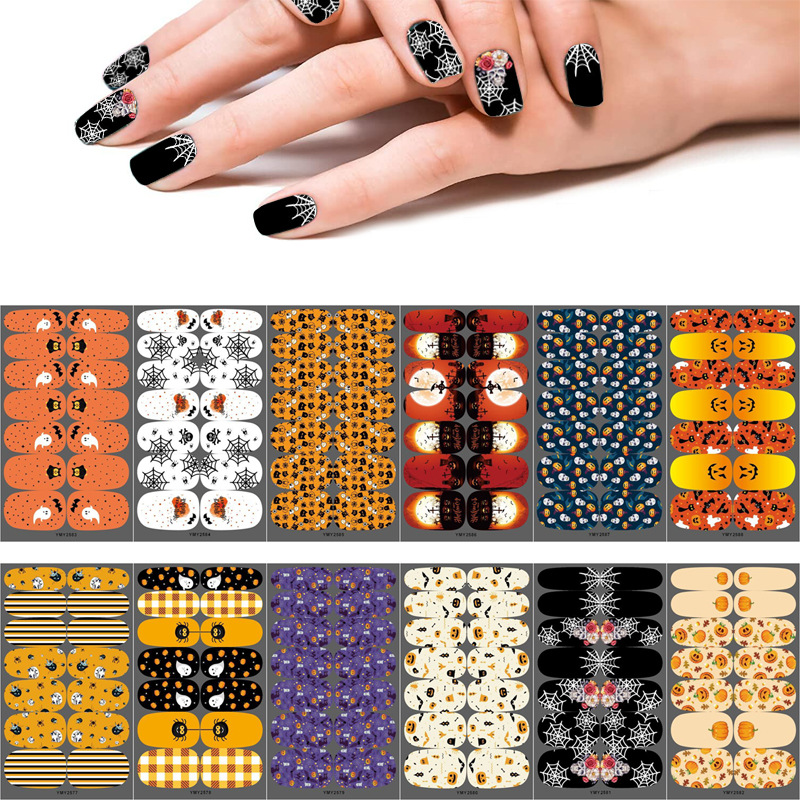 Pegatinas Para Uñas Con Estampados De Halloween