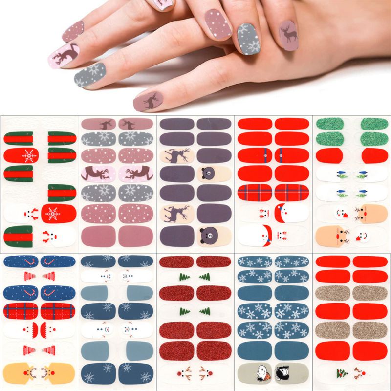 Pegatinas Para Decoración De Uñas Con Estampados Navideños