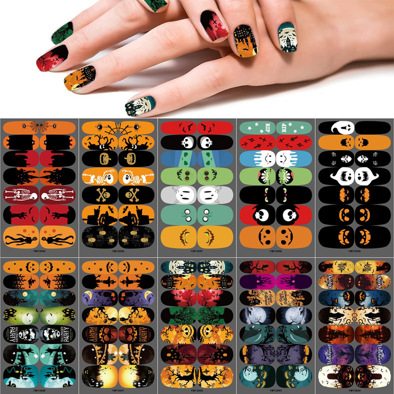 Pegatinas Para Uñas Con Estampados De Halloween