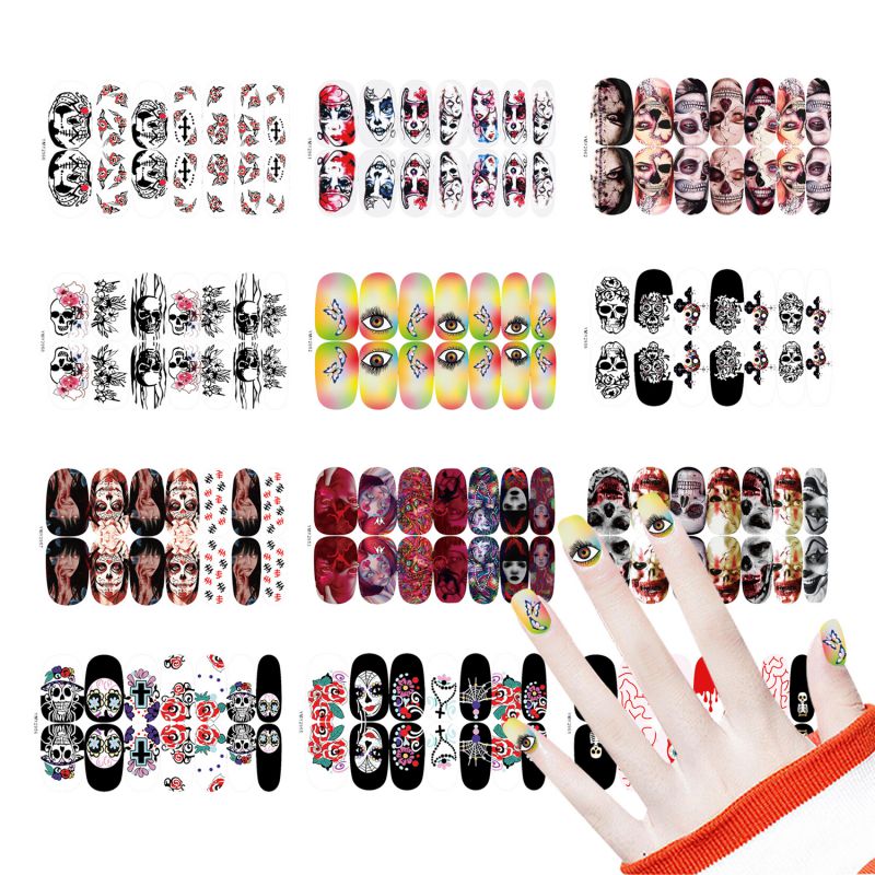 Pegatinas Para Uñas Con Estampados De Halloween