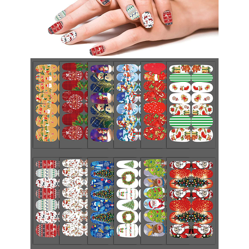 Pegatinas Para Decoración De Uñas Con Estampados Navideños