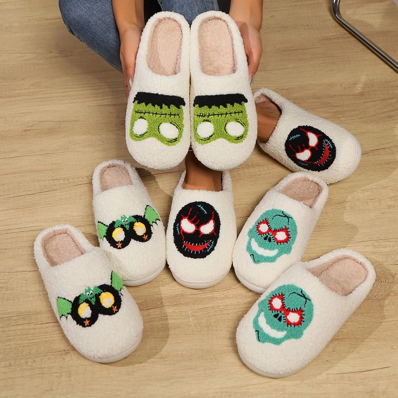 Pantuflas De Algodón Con Estampado De Murciélagos