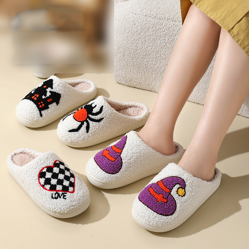 Pantuflas De Algodón Con Estampado De Castillo