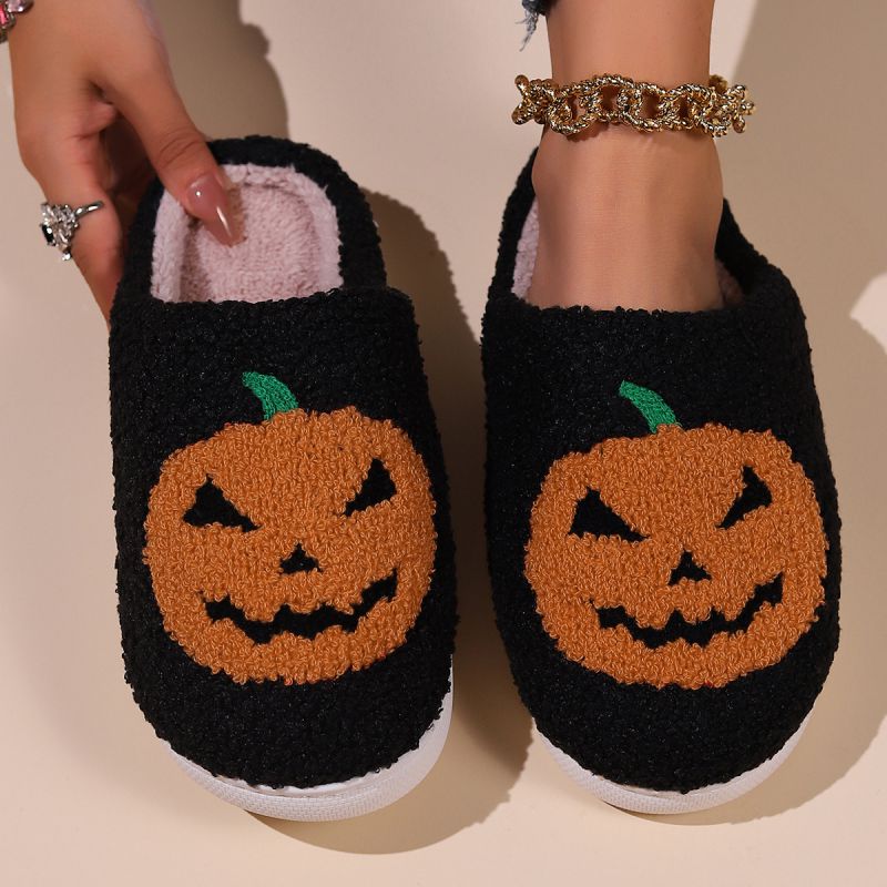 Pantuflas De Algodón Con Estampado De Calabaza