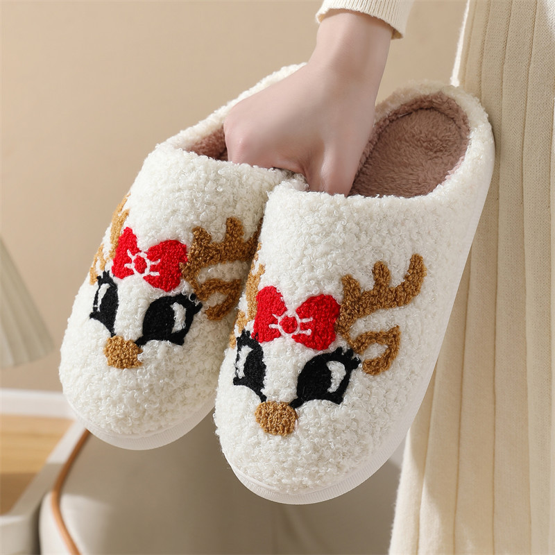 Pantuflas De Algodón Con Estampado Navideño