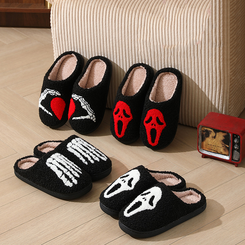 Pantuflas De Algodón Con Estampado De Halloween