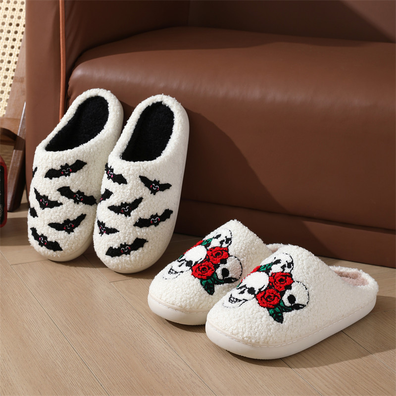 Pantuflas De Algodón Con Estampado De Halloween