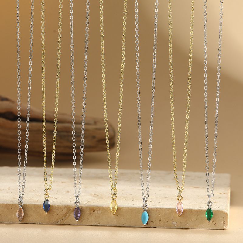 Royal Blue (gold) Copper And Diamond Geometric Necklace