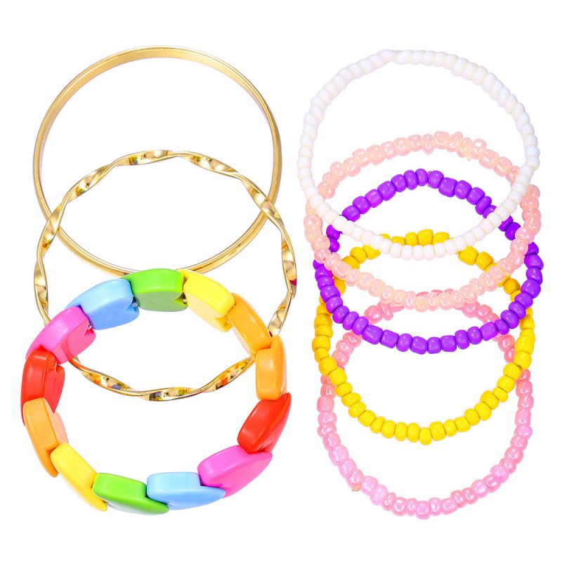 Color Rice Bead Geometric Bracelet Set