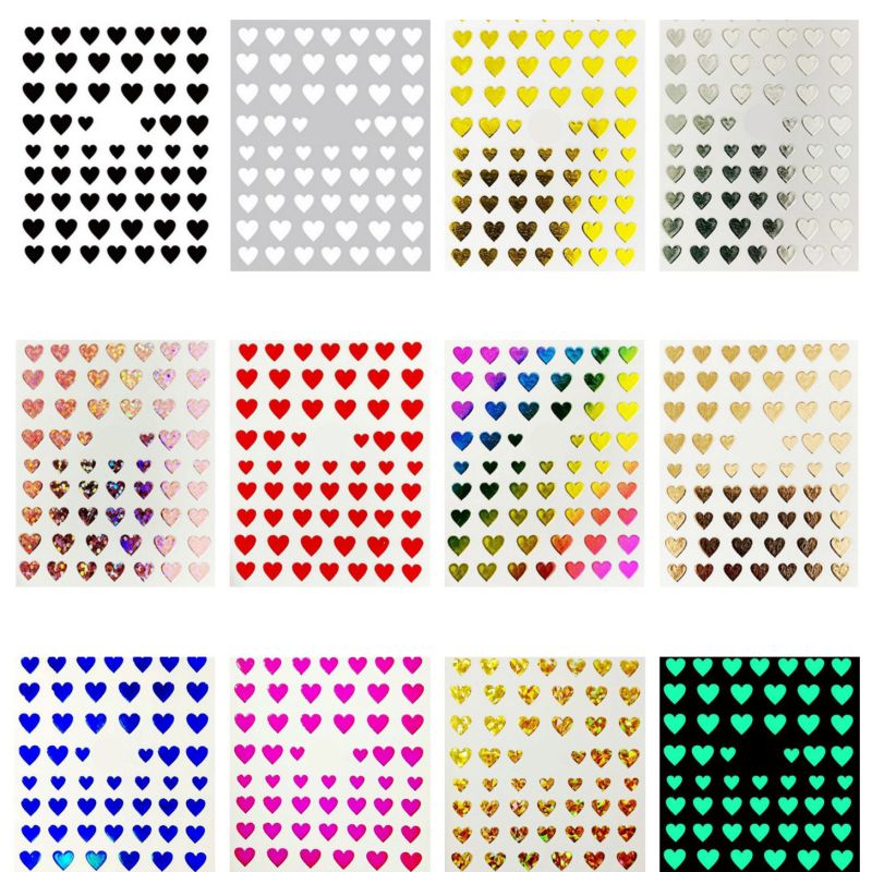 12 Sheets Per Set Resin Heart Nail Art Sticker Set
