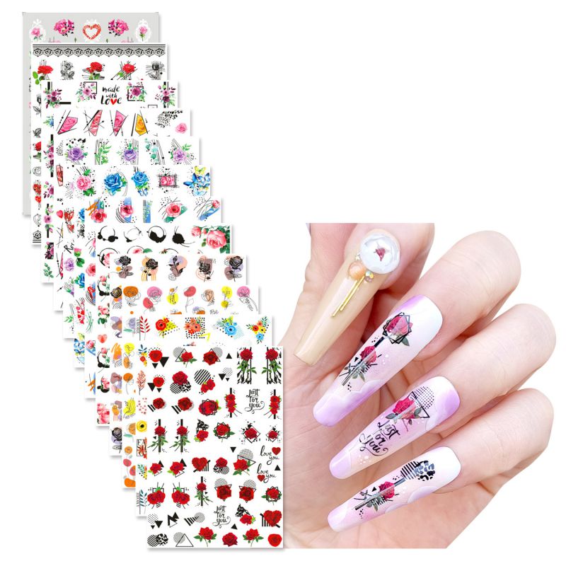Set Resin Printing Nail Art Sticker Set