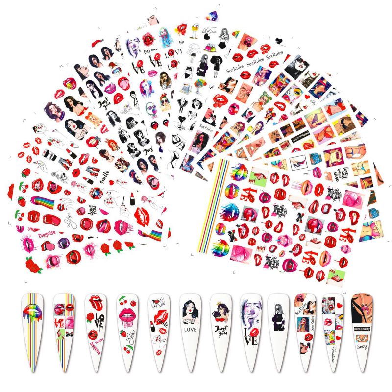 Set Resin Printing Nail Art Sticker Set