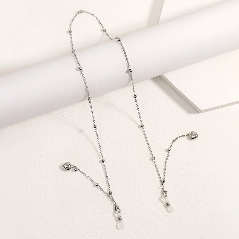 Cadena De Metal Con Cuentas En Forma De Corazón Para Gafas