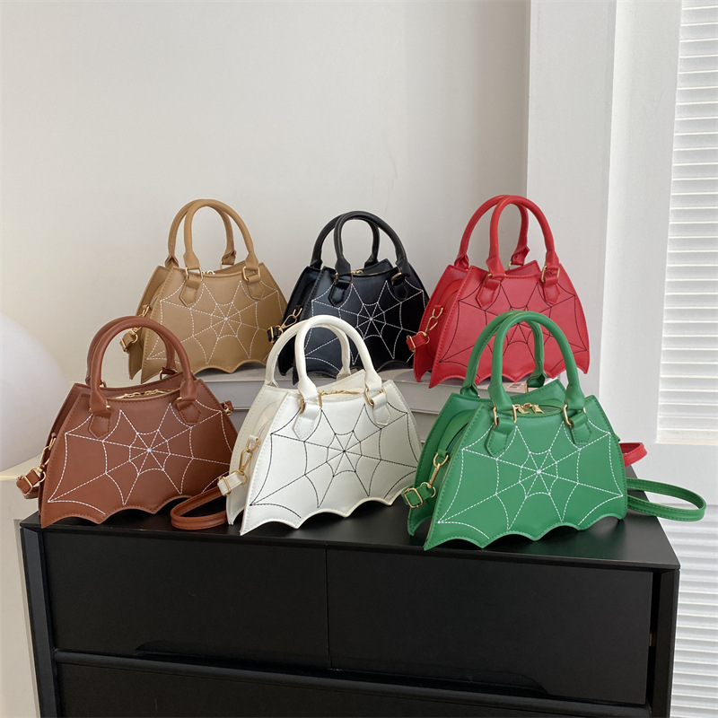 Green Pu Spider Web Crossbody Bag