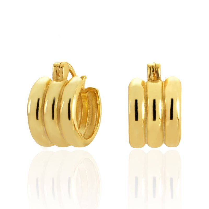 White Gold Silver Multi-layer Earrings