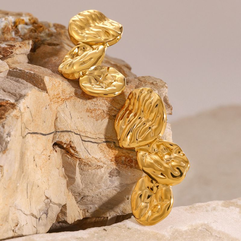 Pendientes Plisados De Acero Inoxidable