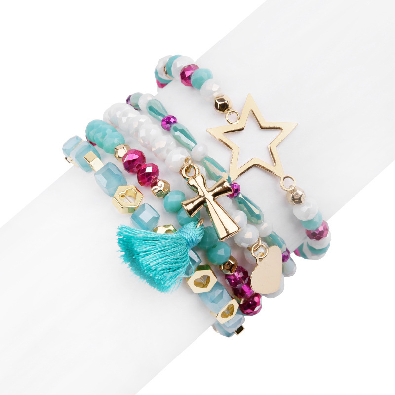 1# Multi-layer Crystal Beaded Bracelet Set