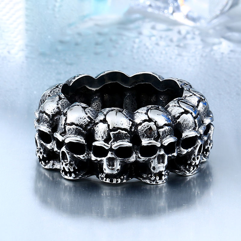 Us No. 15 Stainless Steel Skull Men's Ring