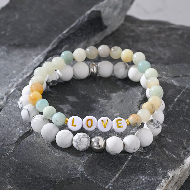 Color Natural Stone Beaded Bracelet Set