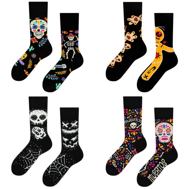 Skull Emoji Pack Cotton Printed Socks