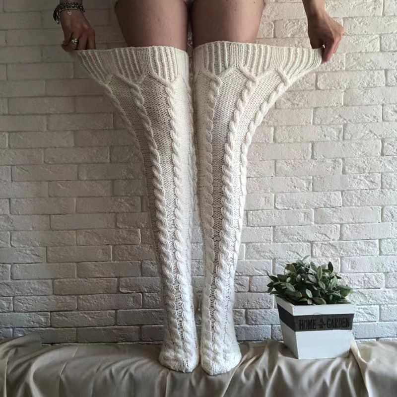 Calcetines Largos Hasta La Rodilla De Punto Torcido