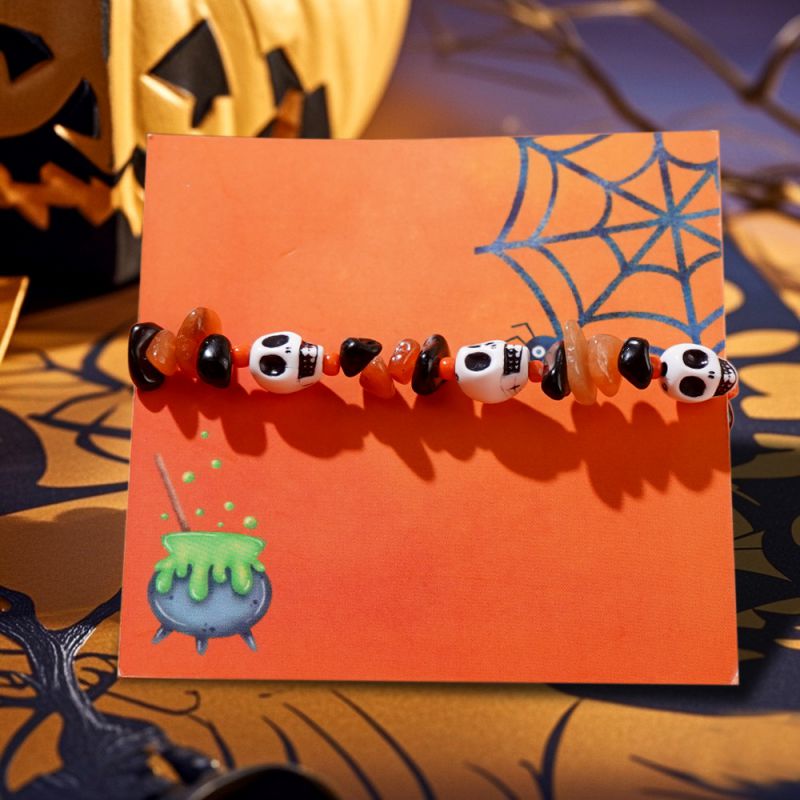 Color Crushed Skull Beaded Bracelet