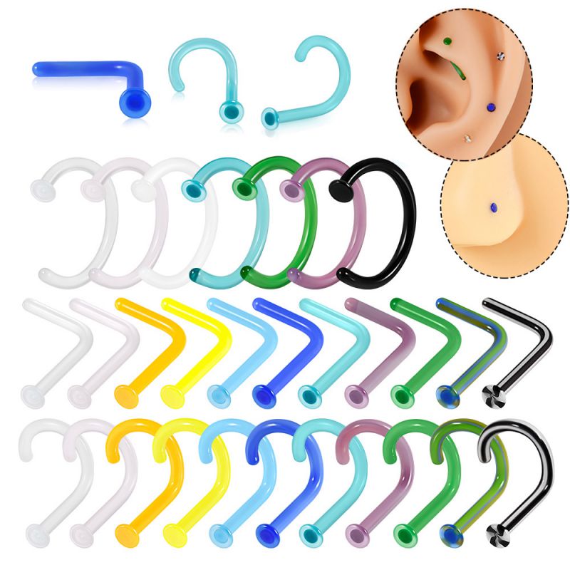 Clavo Nasal Perforado Geométrico En Forma De L (* 4)