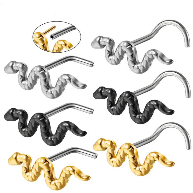 Clavo Nasal Perforado Con Barra Curvada De Acero De Titanio (* 2)