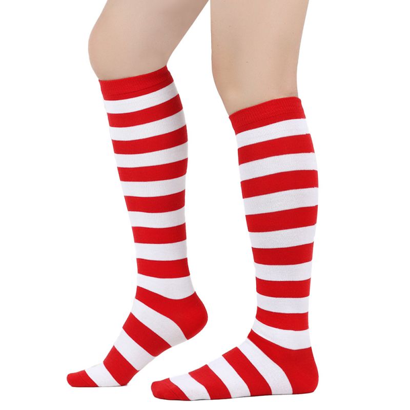 27# Thanksgiving 4 Colors Striped Knit Calf Socks