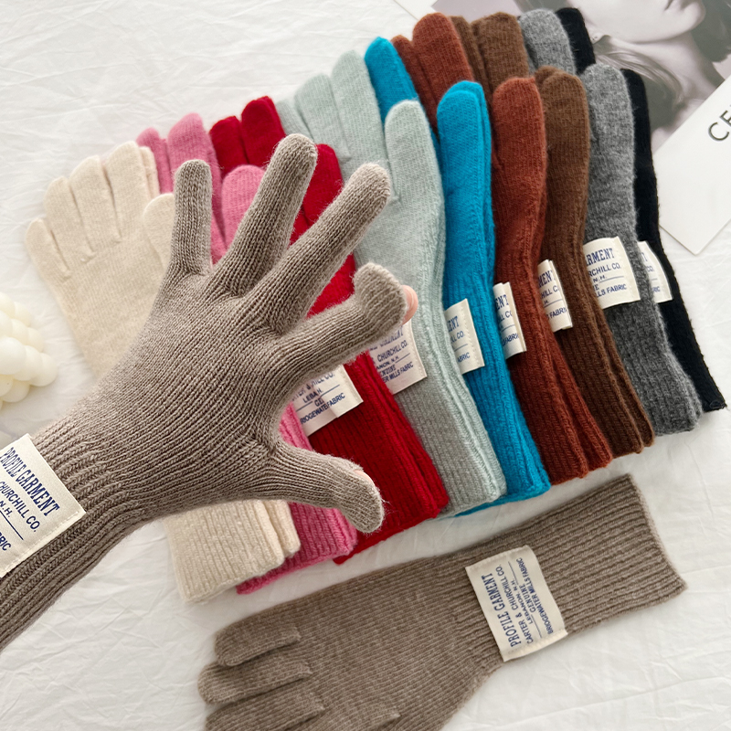 Guantes De Cinco Dedos Con Parche De Punto