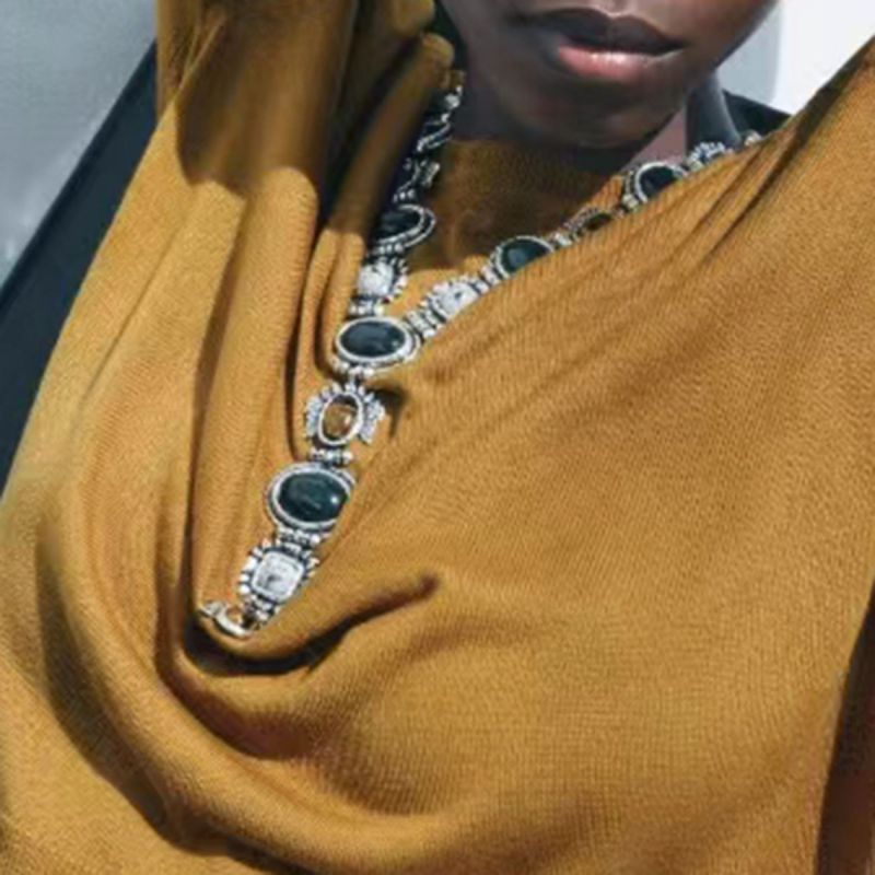 Gold Alloy Resin Geometric Y-shaped Necklace