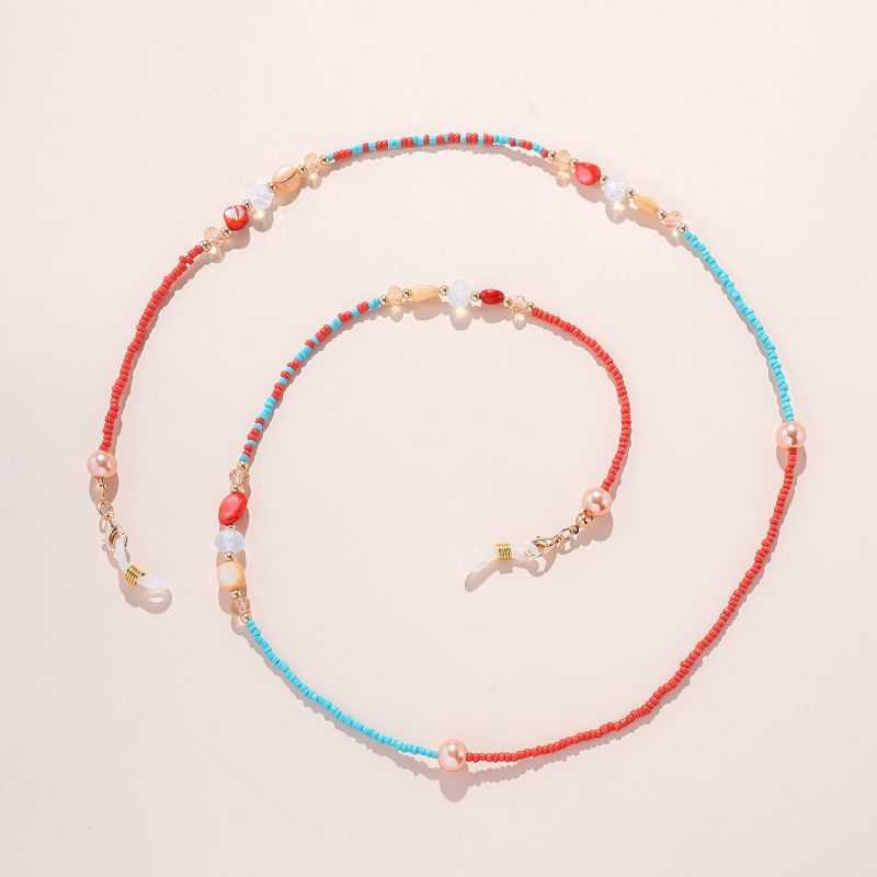 Cadena De Gafas Con Cuentas De Arroz De Colores