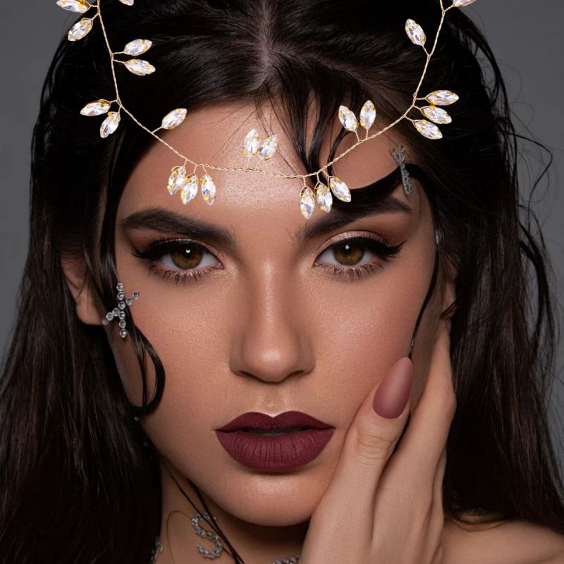 Diadema Con Ojo De Caballo Y Diamantes De Imitación