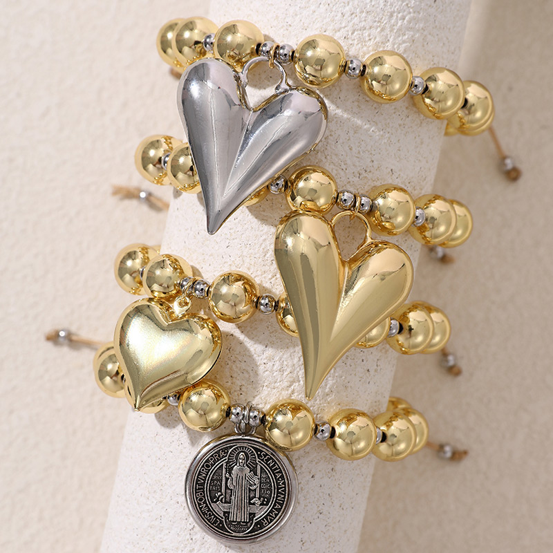 Pulsera Trenzada De Amor Con Cuentas De Cobre (4/8 Mm)