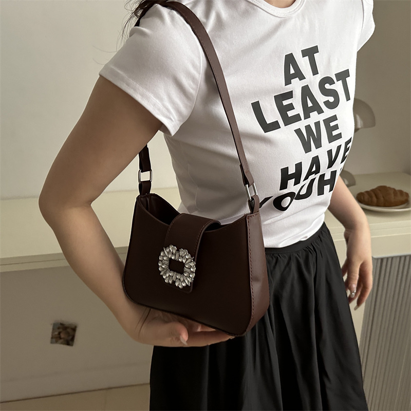 White Pu Diamond Flap Shoulder Bag