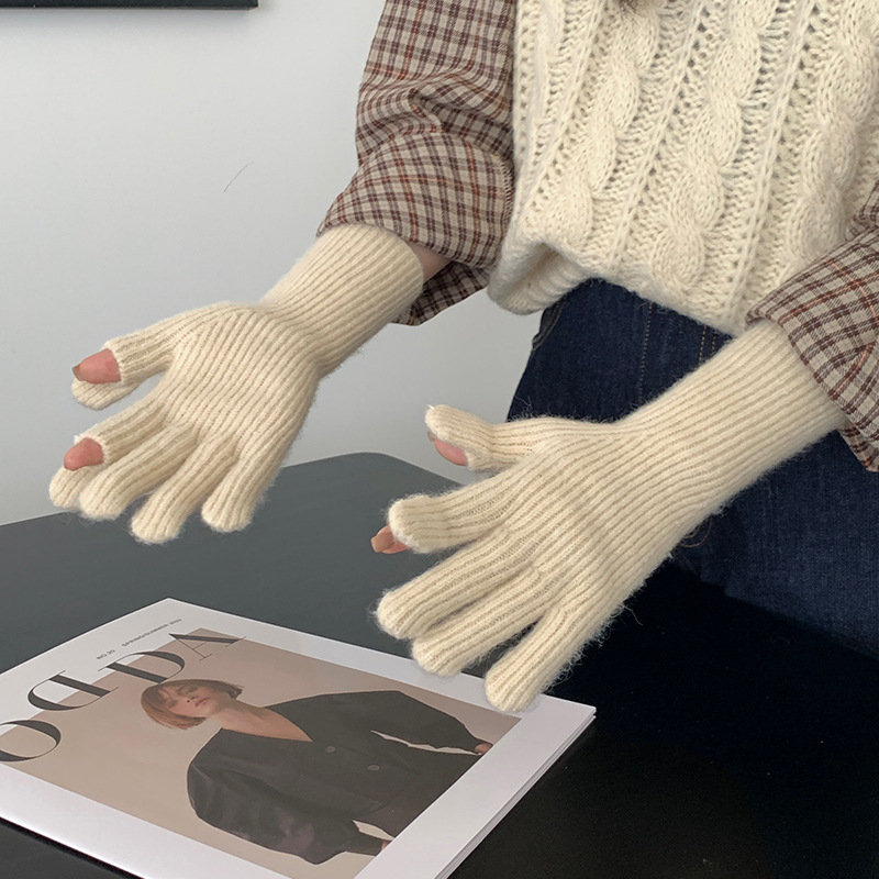 Guantes De Cinco Dedos De Punto De Poliéster