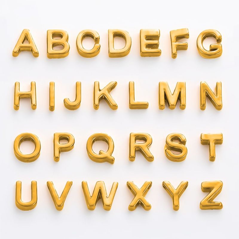 Steel Stainless Steel 26 Letters Diy Pendant (without Chain)