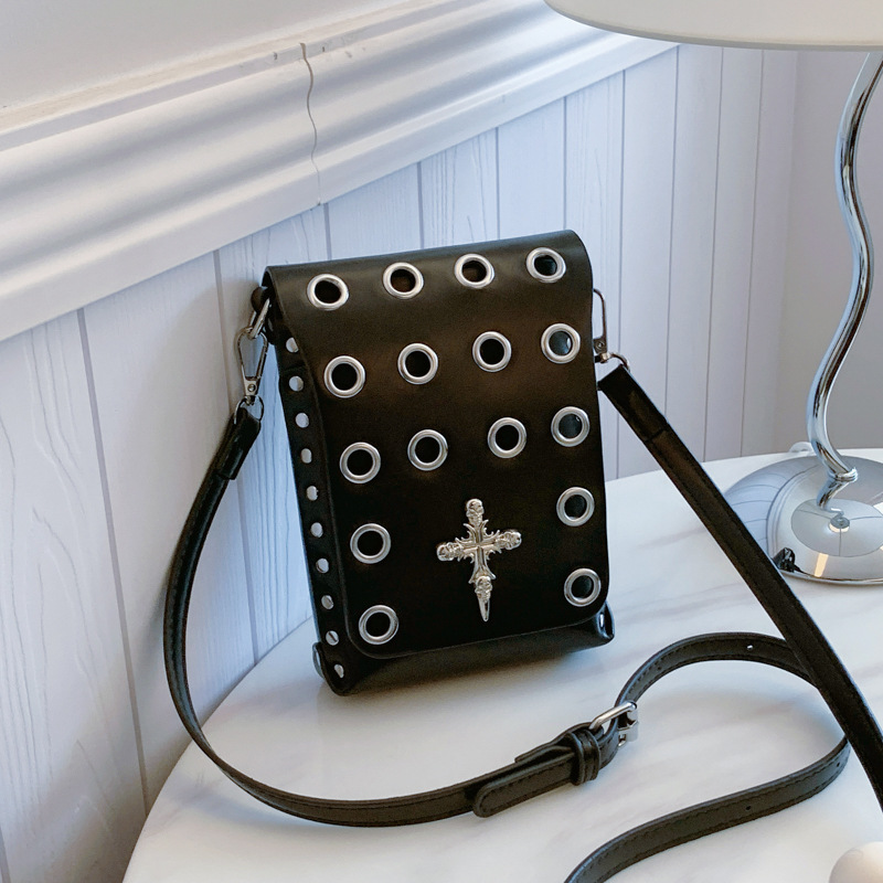 Black Skull Pu Rivet Skull Crossbody Bag