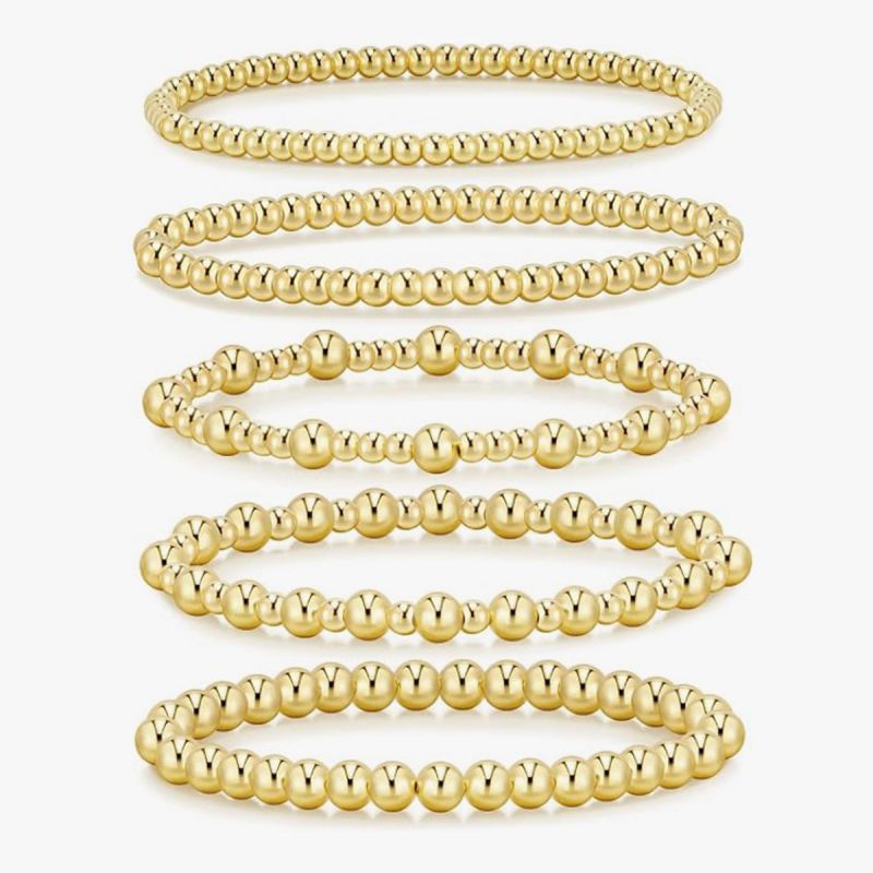 2# Gold-plated Copper Beaded Bracelet Set