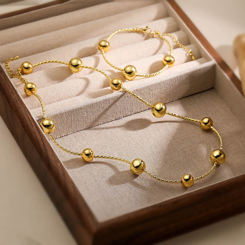 Gold Bead Bracelet Copper Bead Bracelet
